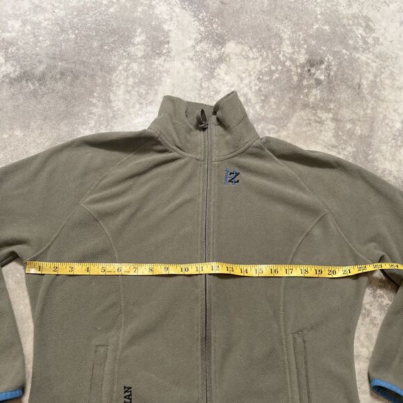 Horze Equestrian Fleece Jacket Womens Size 16 Full‎ Zip Pockets Brown Blue Trim - Picture 4 of 12